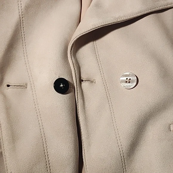 White House Black Market light pink faux suede double breast jacket - Picture 4 of 10